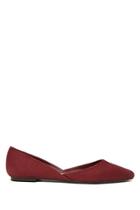 Forever21 Women's  Berry Faux Suede Flats