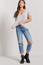 Forever21 Plunging Heathered Knit Top