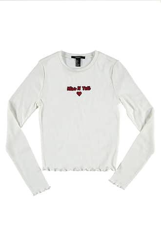 Forever21 Ribbed Kiss N Tell Graphic Top