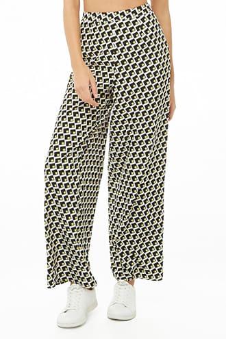 Forever21 Geo Pattern Wide-leg Pants