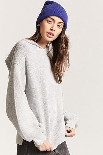 Forever21 Hooded Balloon-sleeve Sweater