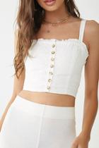 Forever21 Linen Button-front Cropped Cami
