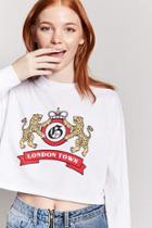 Forever21 London Town Crest Graphic Crop Tee