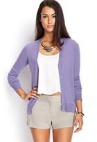 Love21 Women's  Purple Basic Knit Cardigan