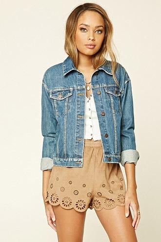 Forever21 Women's  Taupe Faux Suede Shorts
