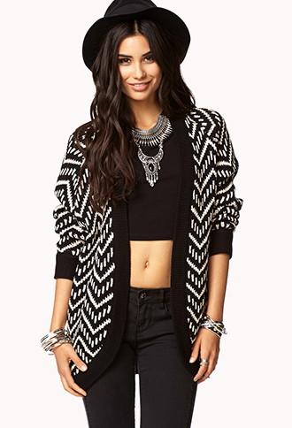 Forever21 Women's  Open Zigzag Cardigan