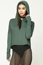 Forever21 Women's  Hooded Drop-shoulder Top