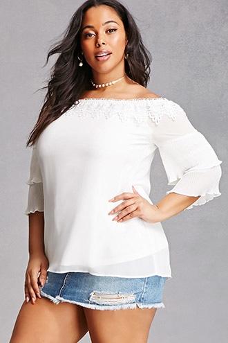 Forever21 Soieblu Off-the-shoulder Top