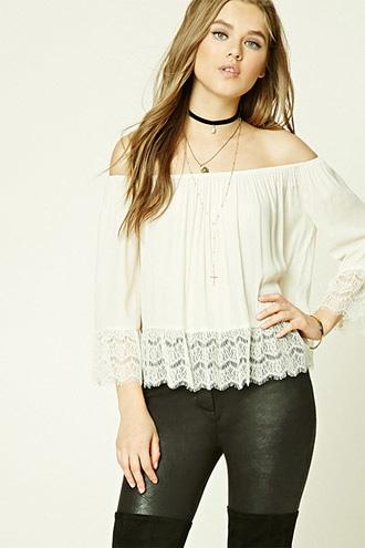 Forever21 Lace Off-the-shoulder Top