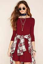 Forever21 Women's  Ribbed Lace-up Dress