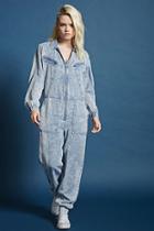 Forever21 Chambray Acid Wash Jumpsuit