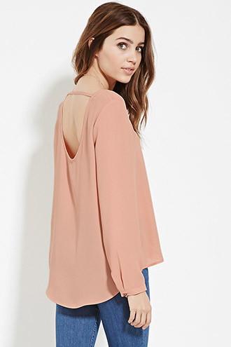 Forever21 Women's  Scoop Back Blouse