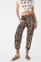 Forever21 Zebra Print Cropped Joggers