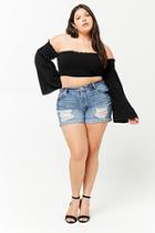 Forever21 Plus Size Distressed Cuffed Denim Shorts