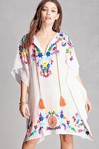 Forever21 America & Beyond Flower Poncho