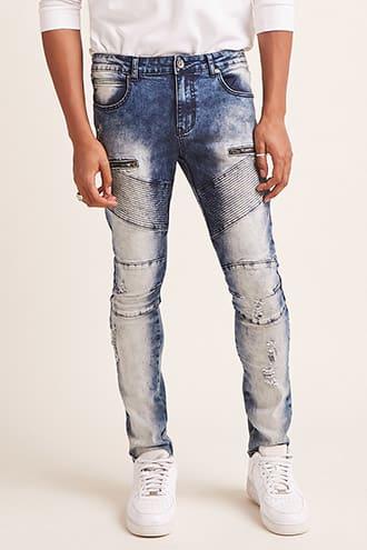 Forever21 Waimea Faded Moto Jeans
