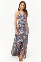 Forever21 Floral Halter Cutout Maxi Dress