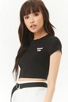 Forever21 Sweet Life Graphic Crop Tee