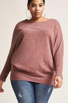 Forever21 Plus Size Marled Ribbed-sleeve Top
