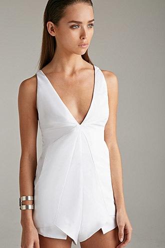 Forever21 Blessed Are The Meek Angular Cutout Romper