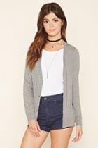 Forever21 Women's  Heather Grey Cotton-blend Cardigan