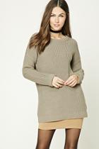 Forever21 Women's  Cocoa Purl Knit Sweater