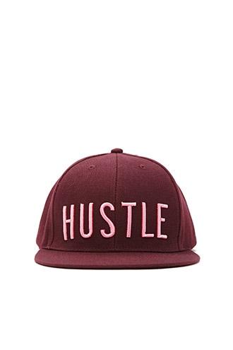 21 Men Burgundy & Pink Hustle Baseball Cap