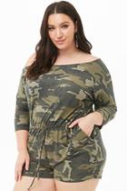Forever21 Plus Size Camo Print Romper