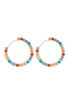 Forever21 Multicolor Beaded Hoop Earrings