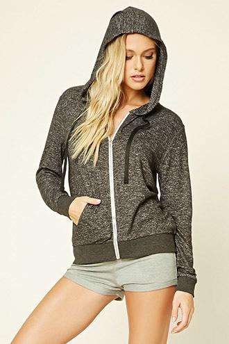 Forever21 Women's  Fleece Zip-up Pj Hoodie