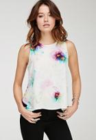Forever21 Watercolor Floral Print Blouse