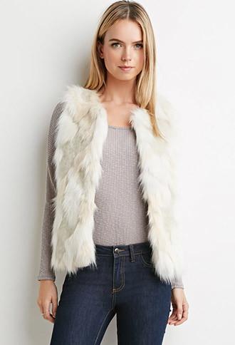 Love21 Faux Fur Open-front Vest