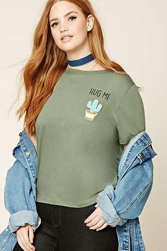 Forever21 Plus Size Hug Me Graphic Tee