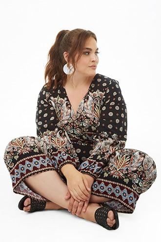 Forever21 Plus Size Floral Print Culotte Jumpsuit