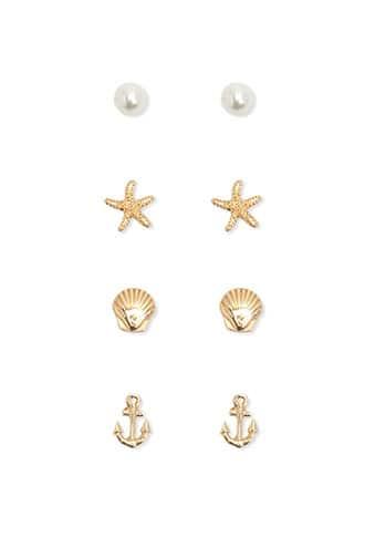 Forever21 Faux Pearl & Etched Stud Set