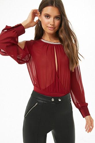 Forever21 Semi-sheer Chiffon Top