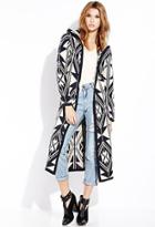 Forever21 Women's  Out West Hooded Maxi Cardigan