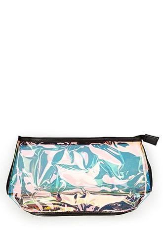 Forever21 Black & Silver Iridescent Makeup Bag