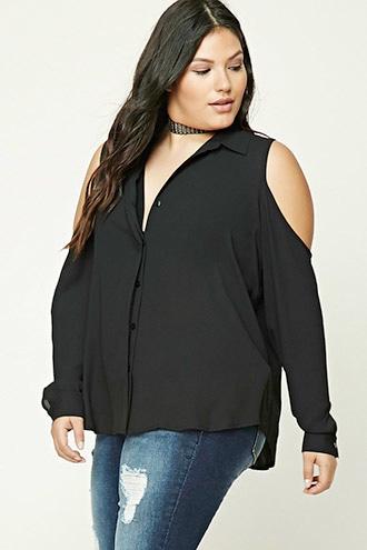 Forever21 Plus Size Open-shoulder Shirt