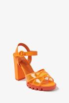 Forever21 Neon Faux Leather Block Heels