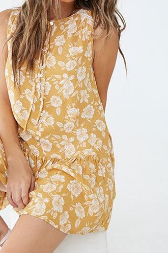 Forever21 Sleeveless Floral Print Romper