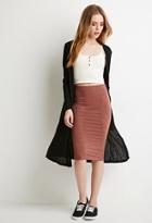 Forever21 Plus Women's  Heathered Pencil Skirt (chestnut)