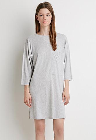 Forever21 Boxy Heathered T-shirt Dress