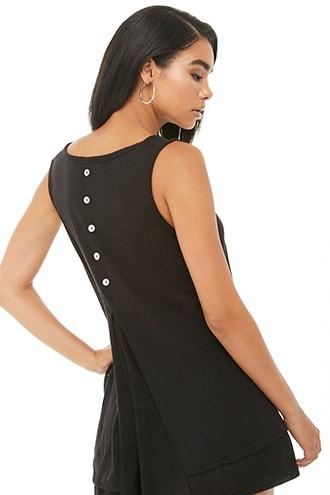 Forever21 Semi-sheer Layered Hem Knit Top