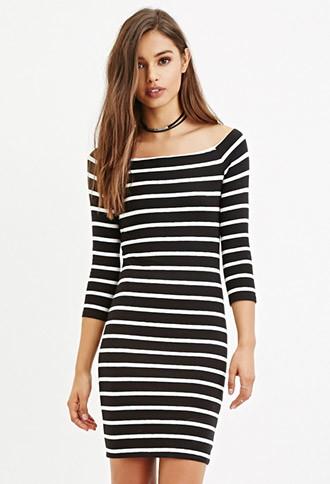 Forever21 Boat Neck Stripe Dress
