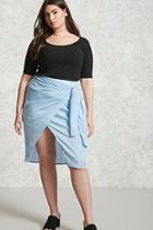 Forever21 Plus Size Pinstripe Wrap Skirt
