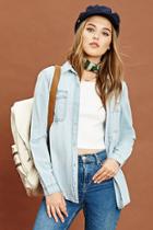 Forever21 Chambray Button Front Shirt