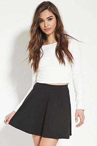 Forever21 Women's  Black Mini Skater Skirt