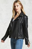 Forever21 Faux Leather Moto Zip Jacket