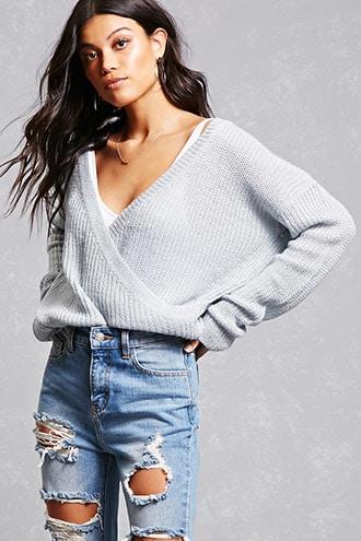 Forever21 Lush Surplice Sweater